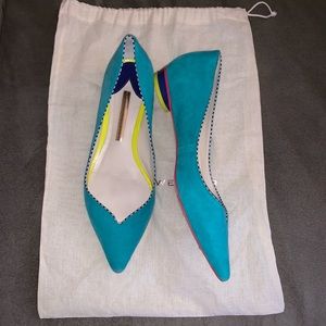 Sophia Webster Loca Suede Pipe Trimmed Ballet Flat